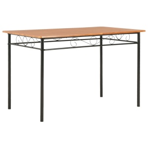 Set mobilier de bucătărie, 7 piese, maro, MDF și oțel - Img 3