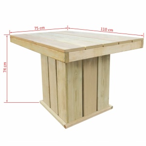 Set mobilier de exterior, 4 piese, lemn de pin tratat - Img 7