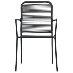 Set mobilier de exterior, 5 piese, negru, frânghie și oțel - Img 5