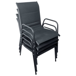 Set mobilier de exterior, 5 piese, negru, oțel - Img 5
