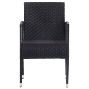 Set mobilier de exterior, 5 piese, negru, poliratan - Img 6