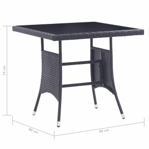 Set mobilier de exterior, 5 piese, negru, poliratan - Img 10