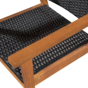 Set mobilier de exterior, 5 piese, negru și maro, poliratan - Img 7