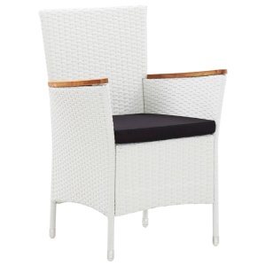 Set mobilier de exterior, 7 piese, alb, poliratan - Img 5