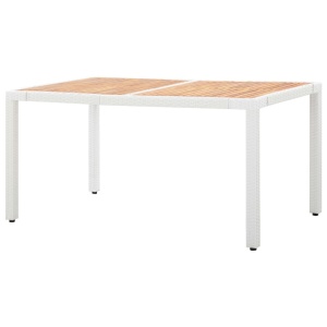 Set mobilier de exterior, 7 piese, alb, poliratan - Img 8