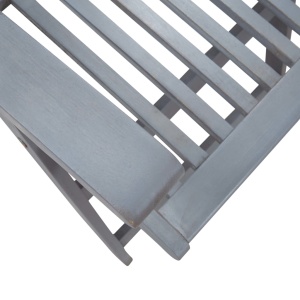 Set mobilier de exterior, 7 piese, gri, lemn masiv de acacia - Img 12