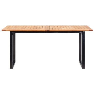Set mobilier de exterior, 7 piese, gri, poliratan, lemn acacia - Img 4