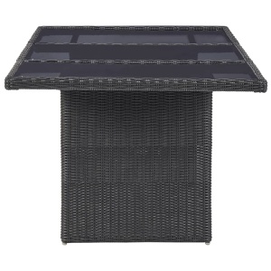 Set mobilier de exterior, 7 piese, negru, poliratan - Img 2