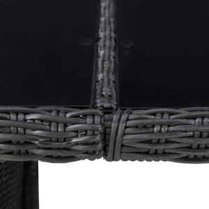 Set mobilier de exterior, 7 piese, negru, poliratan - Img 10