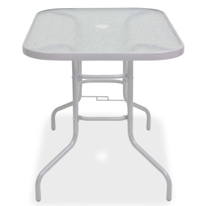 Set mobilier de exterior, 8 piese, gri, oțel și textilenă - Img 6