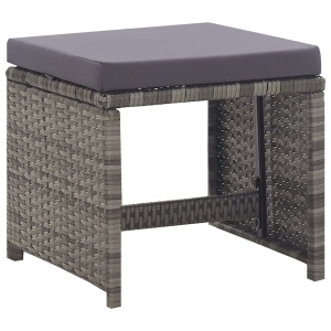 Set mobilier de exterior 9 piese antracit poliratan și acacia - Img 6