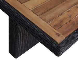 Set mobilier de exterior, 9 piese, negru, poliratan - Img 3
