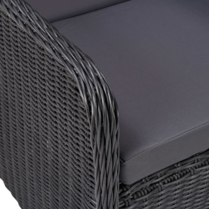 Set mobilier de exterior, 9 piese, negru, poliratan - Img 12