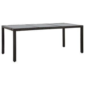 Set mobilier de exterior, 9 piese, negru, poliratan - Img 2