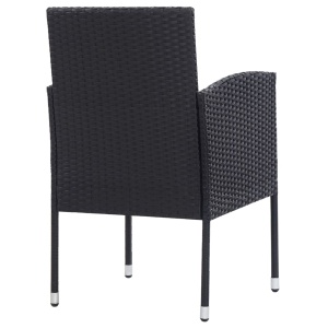 Set mobilier de exterior, 9 piese, negru, poliratan - Img 12