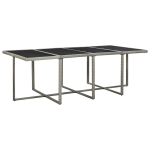 Set mobilier de exterior cu perne, 13 piese, gri, poliratan - Img 7