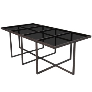 Set mobilier de exterior cu perne, 13 piese, maro, poliratan - Img 5