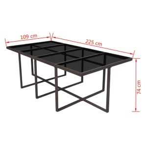 Set mobilier de exterior cu perne, 13 piese, maro, poliratan - Img 10