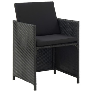 Set mobilier de exterior cu perne, 13 piese, negru, poliratan - Img 5