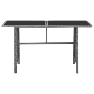 Set mobilier de exterior cu perne, 5 piese, gri, poliratan - Img 3