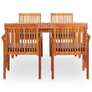 Set mobilier de exterior cu perne 5 piese, lemn masiv de acacia - Img 3