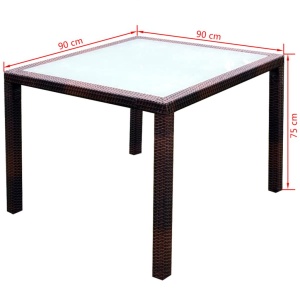 Set mobilier de exterior cu perne, 5 piese, maro, poliratan - Img 9