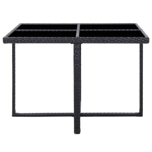 Set mobilier de exterior cu perne, 5 piese, negru, poliratan - Img 8
