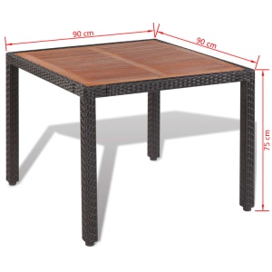 Set mobilier de exterior cu perne, 5 piese, negru, poliratan - Img 9