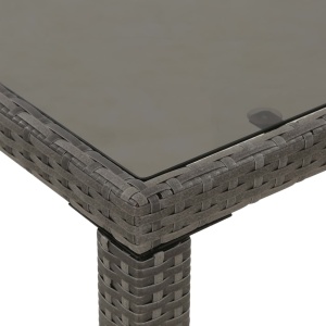 Set mobilier de exterior cu perne, 6 piese, gri, poliratan - Img 3