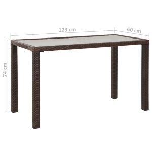 Set mobilier de exterior cu perne, 6 piese, maro, poliratan - Img 12