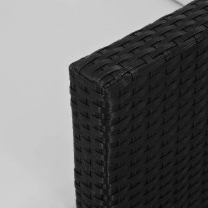 Set mobilier de exterior cu perne, 6 piese, negru, poliratan - Img 2