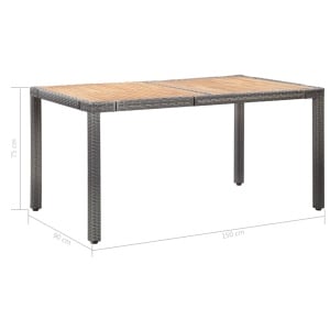 Set mobilier de exterior cu perne, 7 piese, gri, poliratan - Img 10