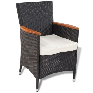 Set mobilier de exterior cu perne, 7 piese, poliratan - Img 4