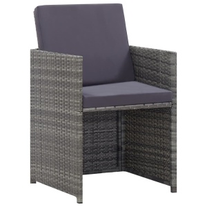 Set mobilier de exterior cu perne, 9 piese, antracit, poliratan - Img 2