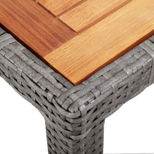 Set mobilier de exterior cu perne, 9 piese, gri, poliratan - Img 5