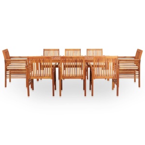 Set mobilier de exterior cu perne 9 piese lemn masiv de acacia - Img 2
