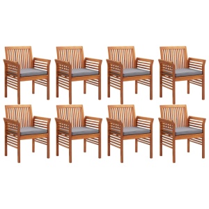 Set mobilier de exterior cu perne 9 piese, lemn masiv de acacia - Img 4