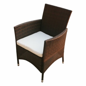 Set mobilier de exterior cu perne, 9 piese, maro, poliratan - Img 6