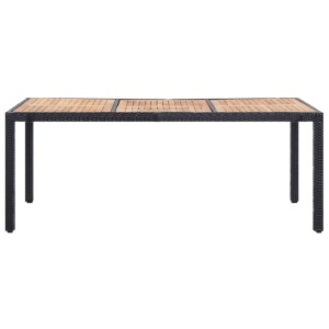 Set mobilier de exterior cu perne, 9 piese, negru, poliratan - Img 3