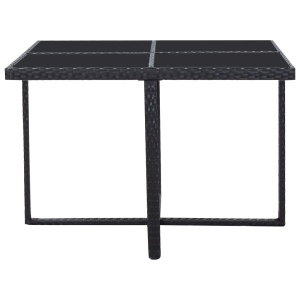 Set mobilier de exterior cu perne, 9 piese, negru, poliratan - Img 7