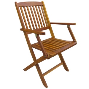 Set mobilier de exterior pliabil, 7 piese, lemn masiv de acacia - Img 8