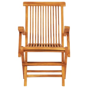 Set mobilier de exterior pliabil, 7 piese, lemn masiv de tec - Img 7
