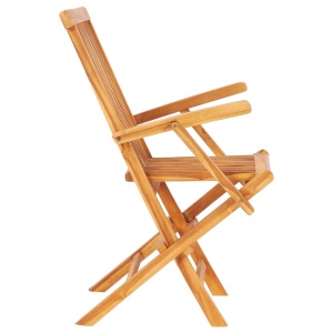 Set mobilier de exterior pliabil, 7 piese, lemn masiv de tec - Img 12