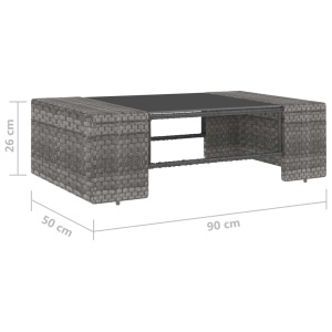 Set mobilier de grădină, 2 piese, gri, poliratan - Img 9