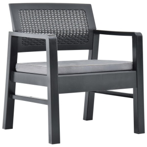 Set mobilier de grădină, 3 piese, antracit, plastic - Img 7