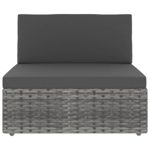 Set mobilier de grădină, 4 piese, gri, poliratan - Img 3