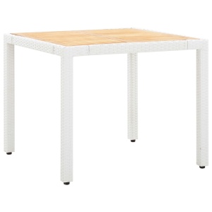 Set mobilier de grădină, 5 piese, alb, poliratan - Img 2