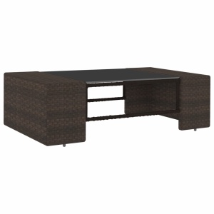 Set mobilier de grădină, 5 piese, maro, poliratan - Img 11
