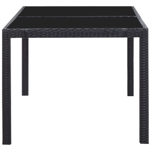 Set mobilier de grădină, 7 piese, negru, poliratan - Img 4