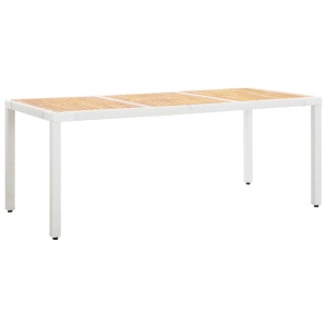 Set mobilier de grădină, 9 piese, alb, poliratan - Img 2